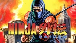 capa-do-jogo-ninja-gaiden-com-guerreiro-mascarado-empunhando-espada-em-frente-a-prédios-em-chamas