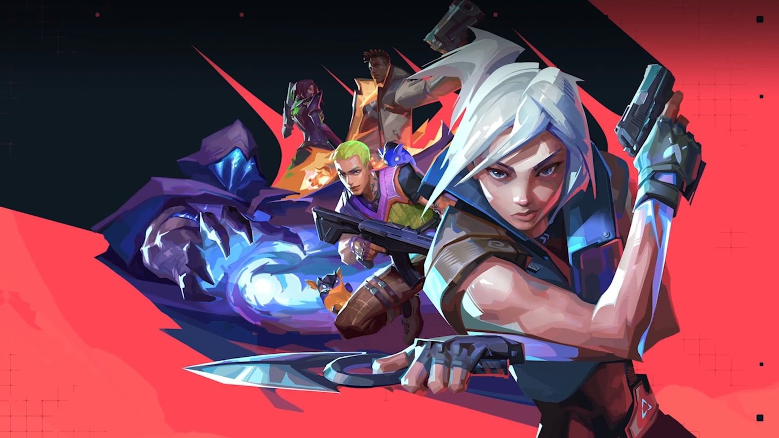 valorant-agentes-armados-em-acao-com-faca-e-pistola-time-avancando-fundo-vermelho-estilizado