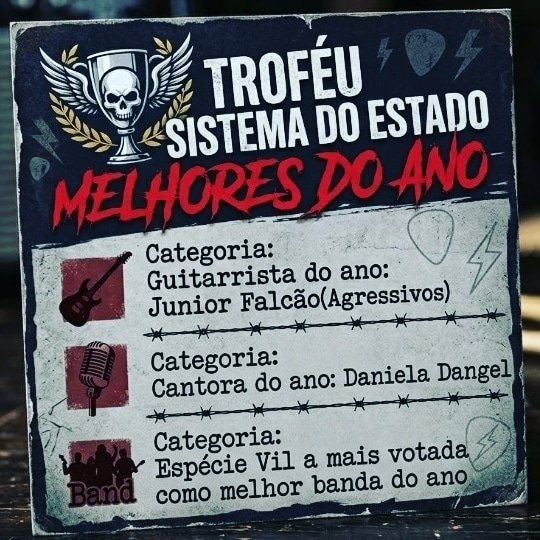 O cenário do rock baiano ganhou destaque com a realização do Troféu Sistema do Estado – Melhores do Ano, premiação que reconhece artistas e bandas que se destacaram na cena alternativa. A iniciativa é organizada pela JACA (Juventude Alternativa de Cajazeiras) e tem como uma de suas principais lideranças o produtor cultural Dunga Trismegisto, nome artístico de Adriano Santos, conhecido por seu trabalho social e artístico no maior bairro da América Latina, Cajazeiras, em Salvador. Mais do que uma premiação musical, o Troféu Sistema do Estado representa o fortalecimento da cultura independente e da arte como instrumento de transformação social. Ao longo dos anos, o movimento liderado pela JACA vem promovendo ações que integram música, dança, teatro e artes visuais, criando oportunidades para crianças e adolescentes e incentivando o afastamento das drogas e do álcool por meio da cultura. Nesta edição, o troféu reconheceu artistas que se destacaram na cena do rock baiano, consolidando nomes importantes do movimento alternativo local. Entre os premiados, o guitarrista Junior Falcão, da banda Agressivos, foi eleito Guitarrista do Ano, reconhecimento que reforça sua atuação e influência dentro da cena underground do estado. Na categoria Cantora do Ano, o destaque foi para Daniela Dangel, artista que vem conquistando espaço com presença marcante e identidade própria, fortalecendo a representatividade feminina no rock baiano e ampliando o alcance do movimento independente. Já na categoria Melhor Banda do Ano, o público elegeu a banda Espécie Vil como a mais votada, consolidando o grupo como um dos principais nomes da cena alternativa regional e reforçando a relevância do trabalho autoral desenvolvido no circuito independente. O Troféu Sistema do Estado se consolida como uma importante vitrine para talentos emergentes e artistas já reconhecidos, valorizando a produção cultural local e incentivando o crescimento da cena musical baiana. A iniciativa também reforça o papel da JACA como agente cultural e social dentro de Cajazeiras, promovendo inclusão, criatividade e oportunidades por meio da arte. Sob a liderança de Dunga Trismegisto (Adriano Santos), o projeto vai além da música e assume um compromisso com o desenvolvimento social, utilizando a cultura como ferramenta de transformação e construção de novos caminhos para a juventude. O reconhecimento dos artistas premiados simboliza não apenas conquistas individuais, mas também o fortalecimento de um movimento coletivo que cresce com identidade, resistência e propósito. Com o Troféu Sistema do Estado, Cajazeiras reafirma sua força cultural e mostra que a arte independente continua sendo um dos principais motores de impacto social e expressão criativa no cenário baiano.
